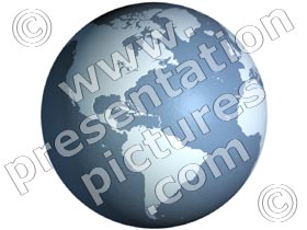 big blue sea globe - powerpoint graphics