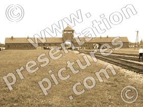 birkenau main gate - powerpoint graphics