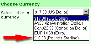 select Pounds Sterling