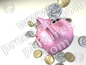 piggy bank side - powerpoint graphics