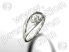 silver diamond ring white - powerpoint graphics